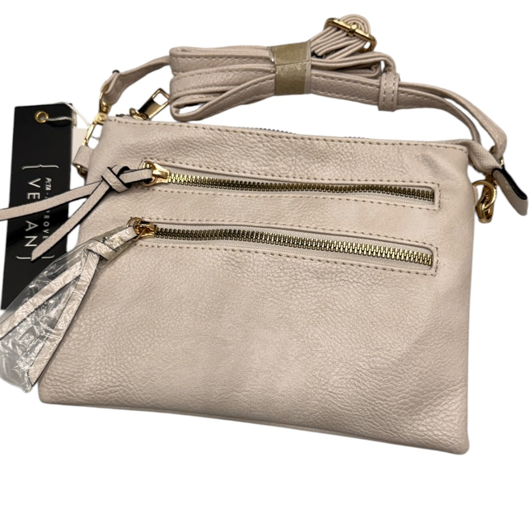 Soft Cream Zipper Crossbody Handbag