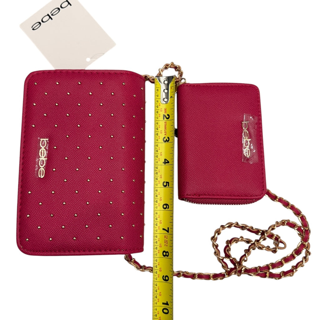 Pink & Gold Bead BeBe Purse Crossbody with Wallet