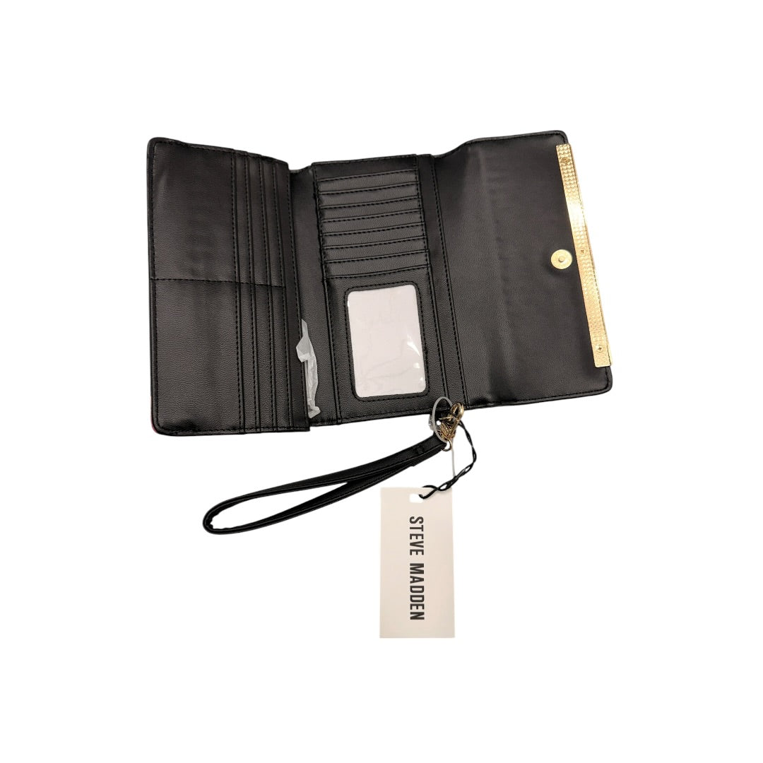 Steve Madden Flower Wallet Black & Gold