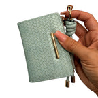 Light Teal Woven Wallet & Card Holder