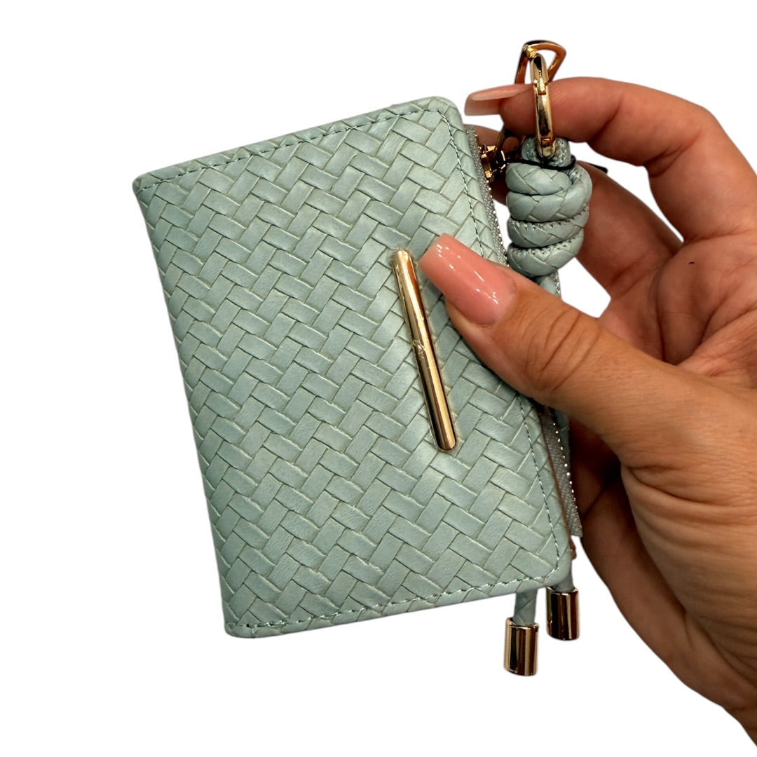 Light Teal Woven Wallet & Card Holder