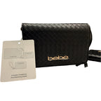 Black & Gold Woven BeBe Purse Crossbody with Wallet