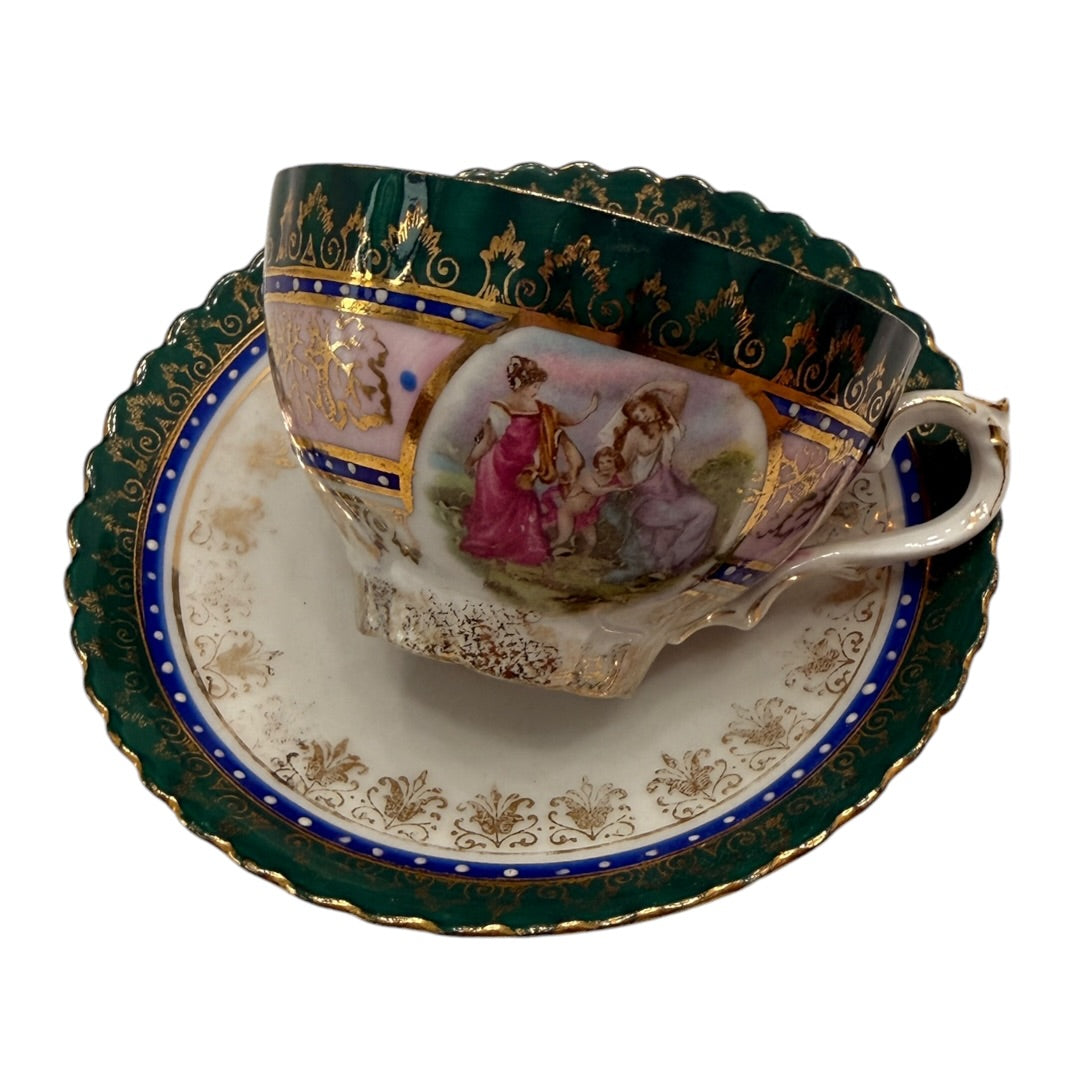 Tiny Bone China Tea Cup & Plate Germany Collectors 2 Piece
