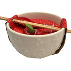 Cherry Ramen Noodle Bowl with Chopsticks & Spoon 4pc