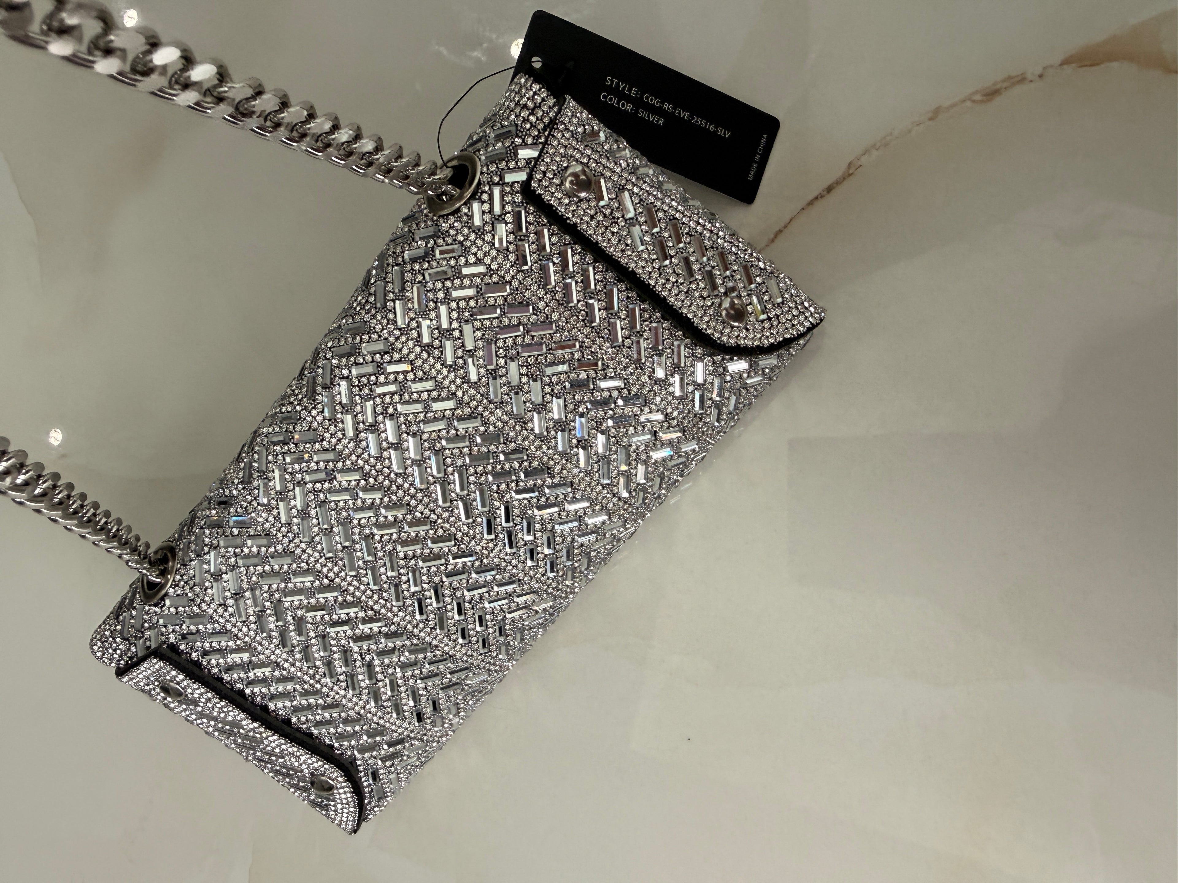 Gem Glam Girl Clutch Silver
