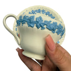 Wedgwood Blue & White Floral Queens Ware 9pc Set England
