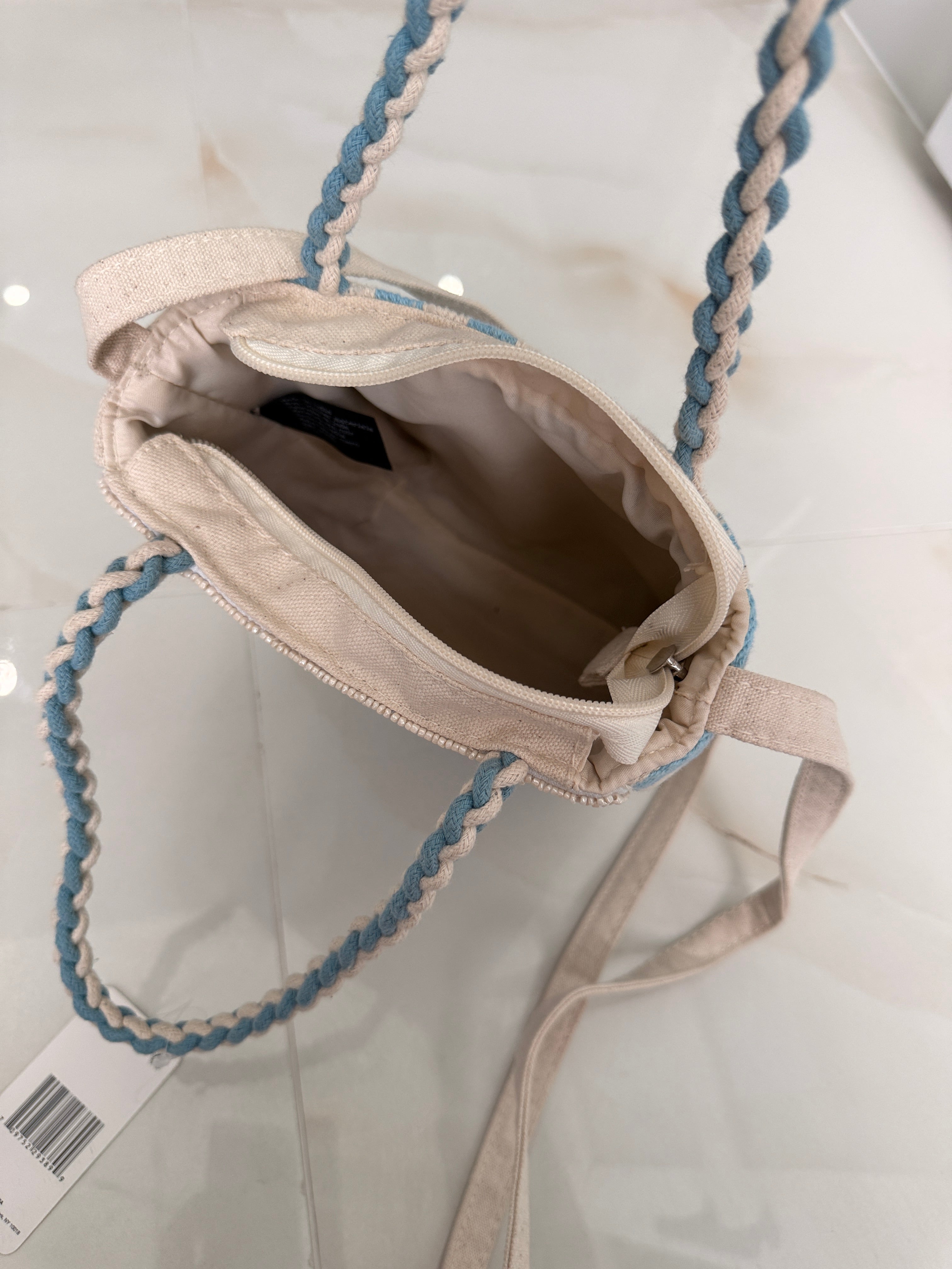 So Beachy Blue & Tan Purse
