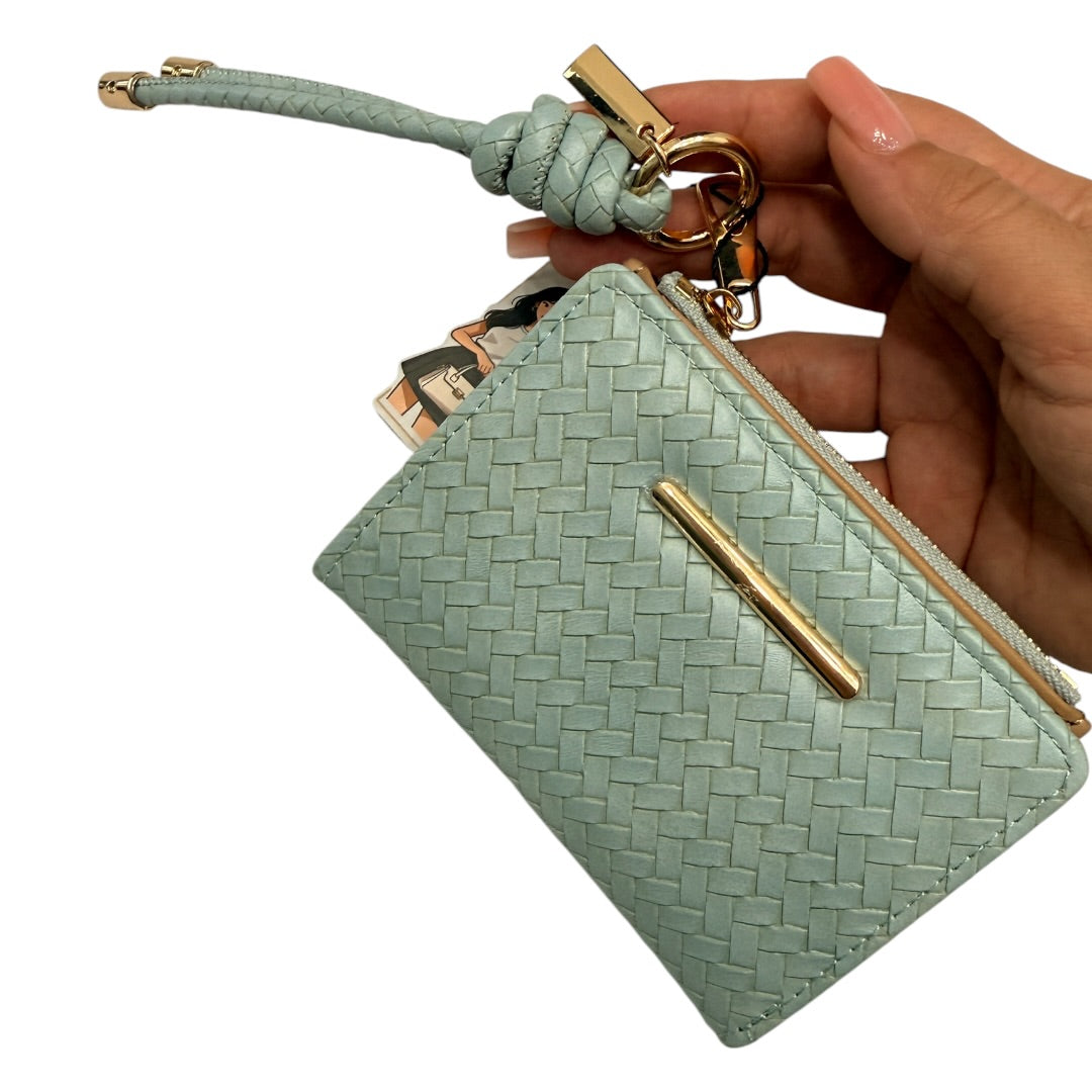 Light Teal Woven Wallet & Card Holder
