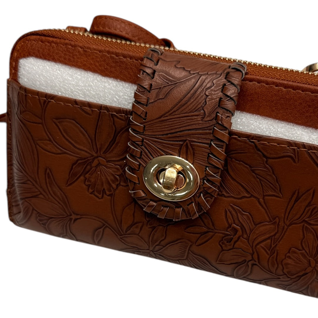 Western Floral Brown Crossbody Handbag