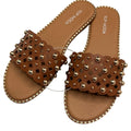 Gold & Brown Studded Beaded Sandals Size 7.5