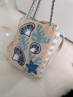 So Beachy Blue & Tan Purse
