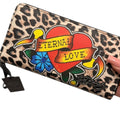 Ed Hardy Black Animal Print Enteral Love Wallet
