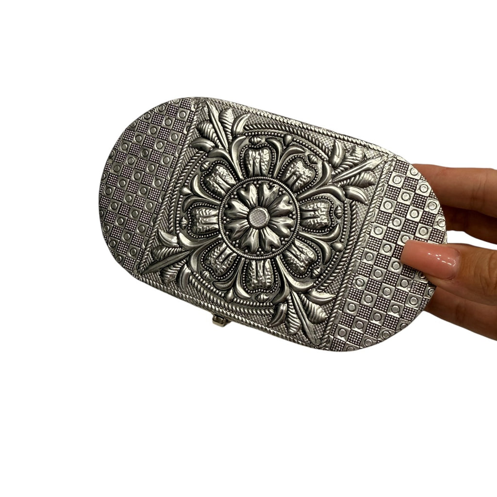 Silver Flower Keepsake Box Jewelry Box