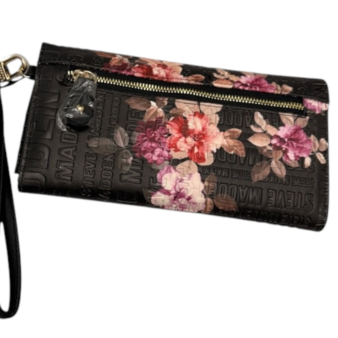 Steve Madden Flower Wallet Black & Gold