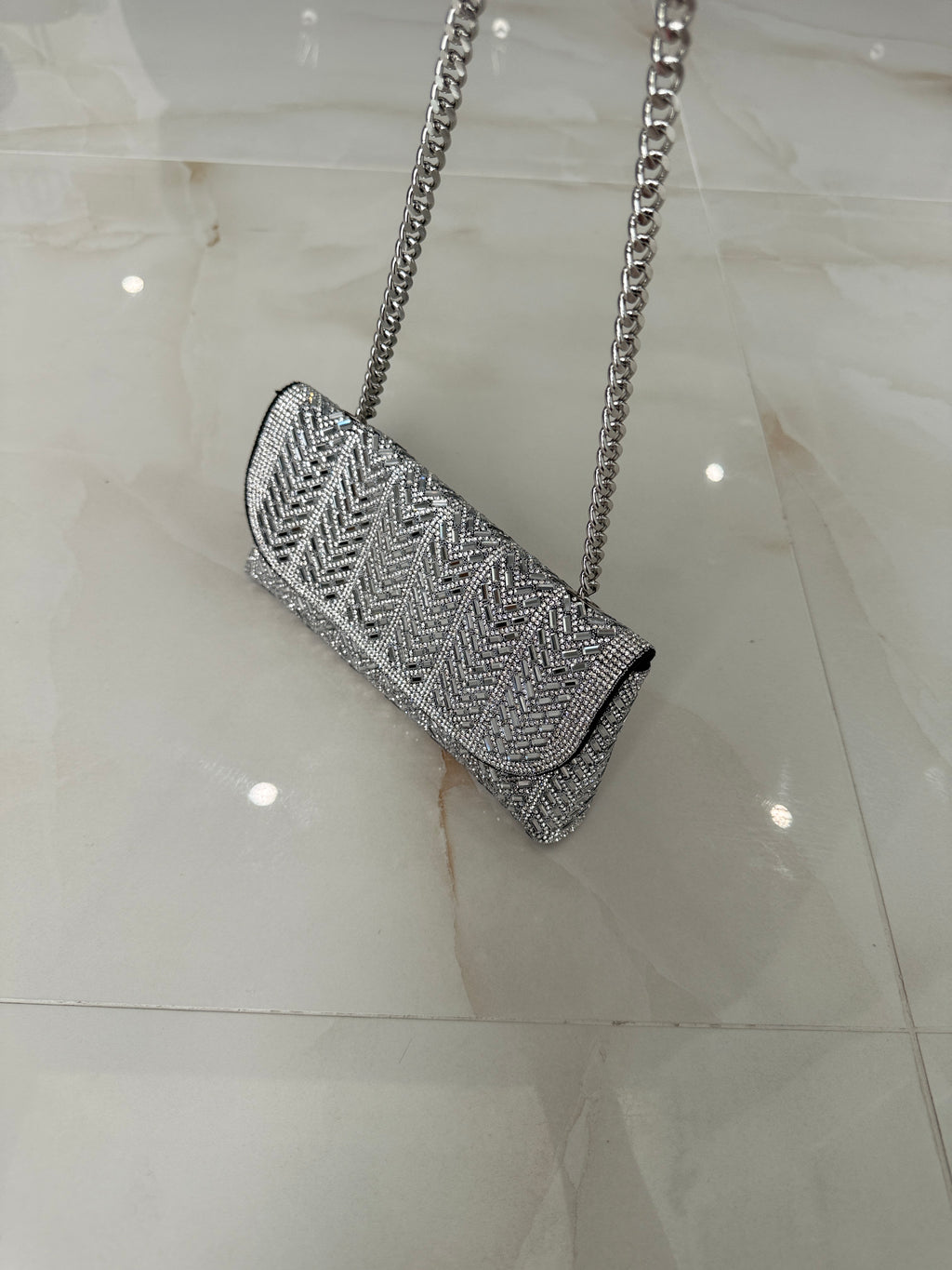 Gem Glam Girl Clutch Silver
