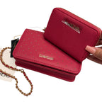 Pink & Gold Bead BeBe Purse Crossbody with Wallet