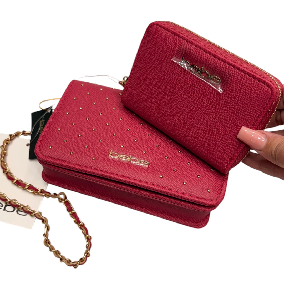 Pink & Gold Bead BeBe Purse Crossbody with Wallet