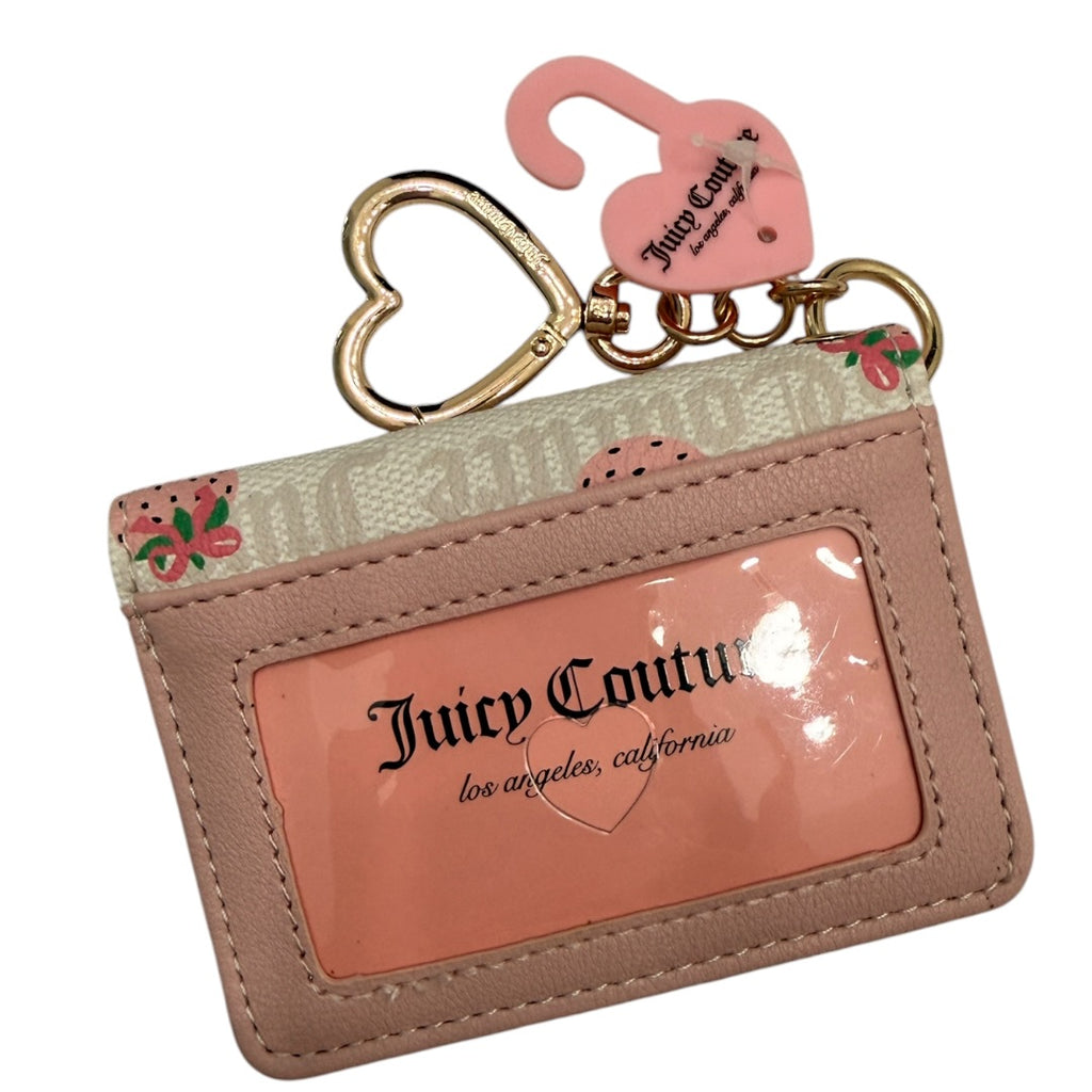 Very Strawberry Juicy Couture Card Holder Gold Keychain