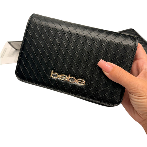 Black & Gold Woven BeBe Purse Crossbody with Wallet
