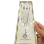 Lavender Clover Necklace Set