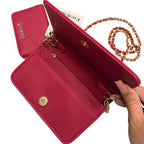 Pink & Gold Bead BeBe Purse Crossbody with Wallet