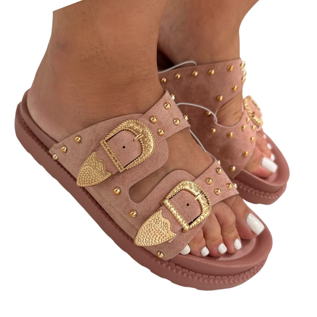 Blush & Gold Western Sandals Size 8