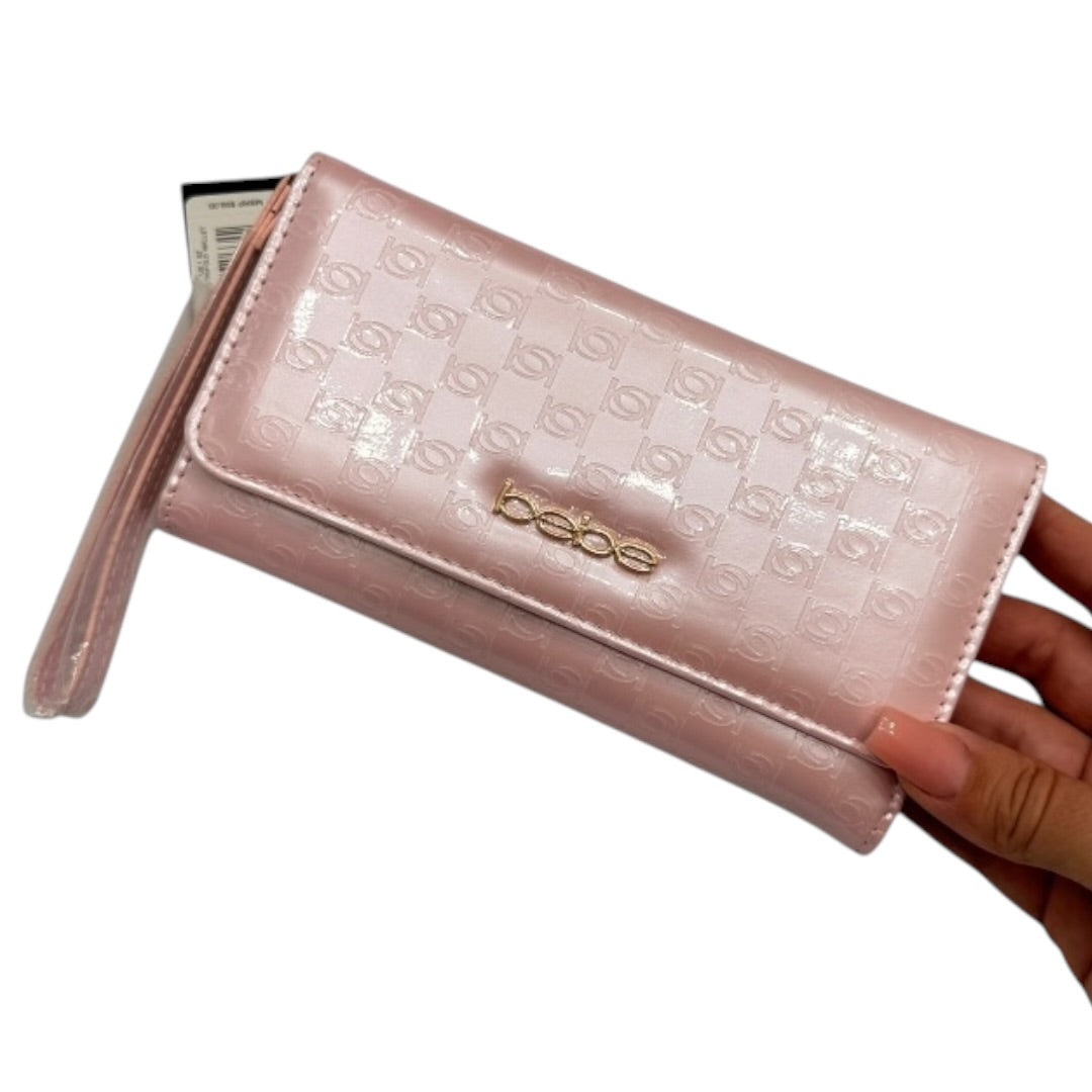 Trifold Baby Pink & Gold BeBe Brand Wallet