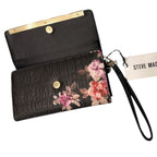 Steve Madden Flower Wallet Black & Gold