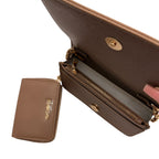 Brown & Gold Bebe Beaded Crossbody Handbag with Wallet