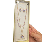 Lavender Clover Necklace Set