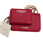 Pink & Gold Bead BeBe Purse Crossbody with Wallet
