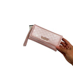 Trifold Baby Pink & Gold BeBe Brand Wallet
