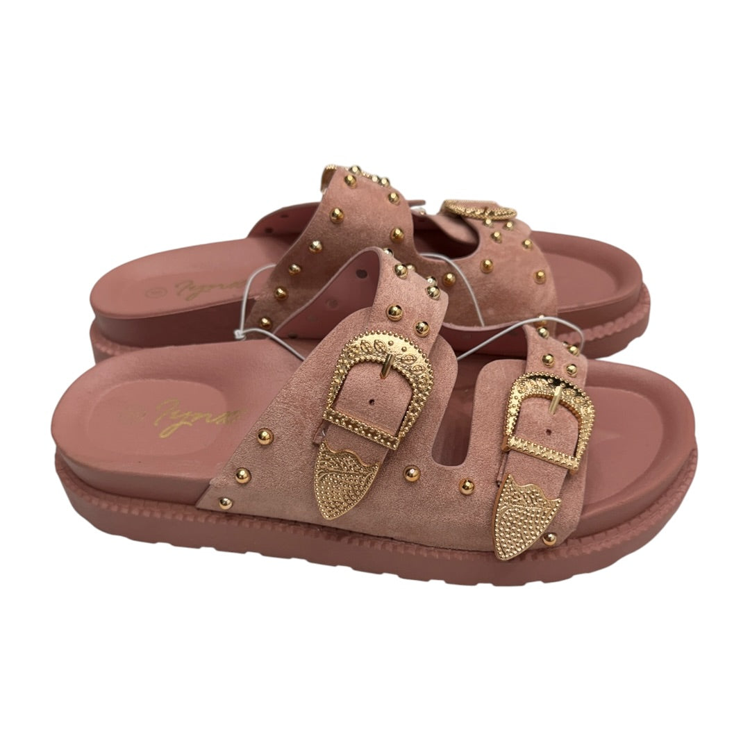 Blush & Gold Western Sandals Size 8
