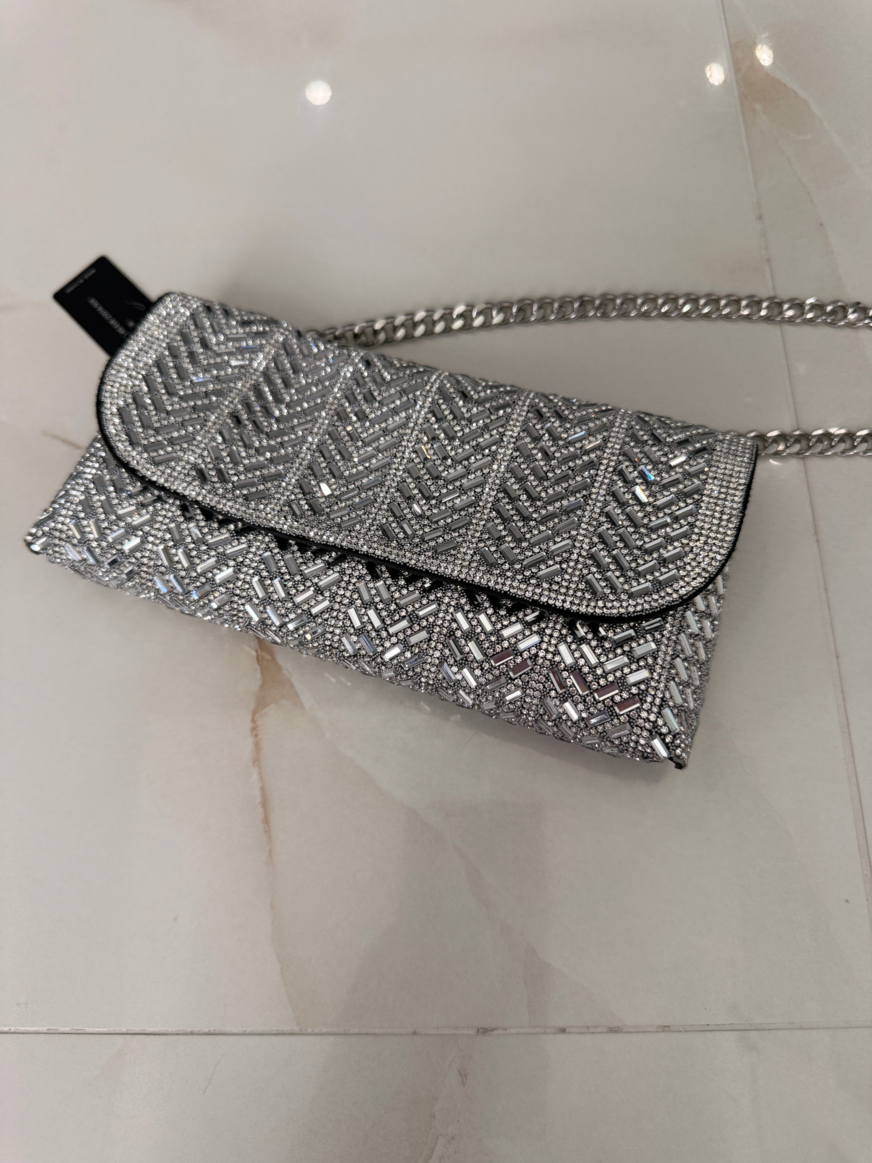Gem Glam Girl Clutch Silver