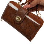 Western Floral Brown Crossbody Handbag