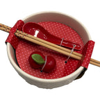 Cherry Ramen Noodle Bowl with Chopsticks & Spoon 4pc