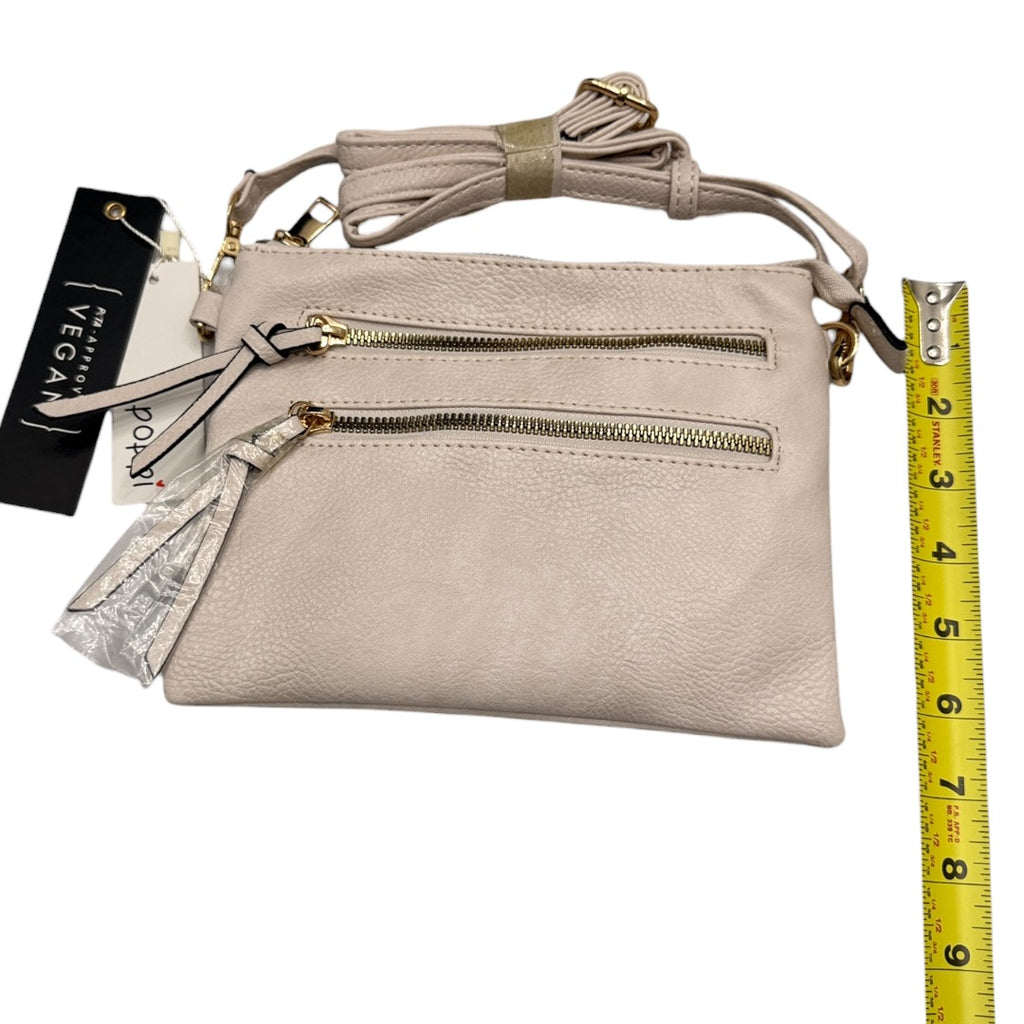 Soft Cream Zipper Crossbody Handbag