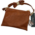 Soft Brown Zipper Crossbody Handbag