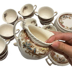Antique Tea China Set Devonshire Johnson Bros Made in England 32pcs