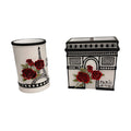 Paris Red Rose Make Brush Holders Bathroom Holders 2 Piece Set