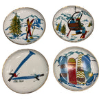 Ceramic Snow Ski Coasters Set of 4