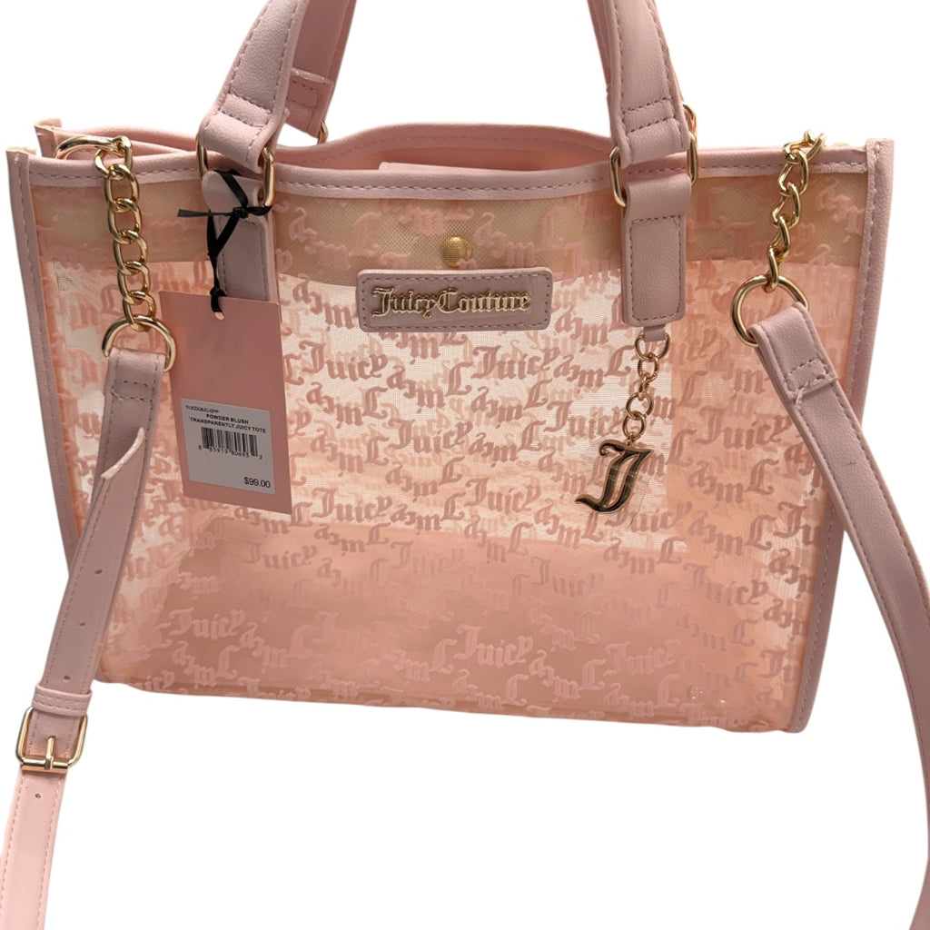 Juicy Culture Adore Baby Pink Mesh Handbag