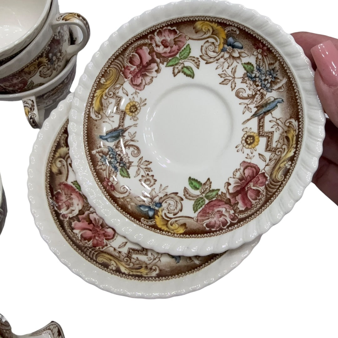 Antique Tea China Set Devonshire Johnson Bros Made in England 32pcs
