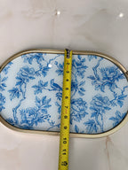 Blue Gold Floral Bird Nature Tray