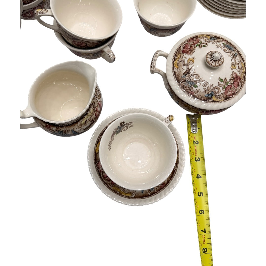 Antique Tea China Set Devonshire Johnson Bros Made in England 32pcs