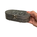 Silver Flower Keepsake Box Jewelry Box