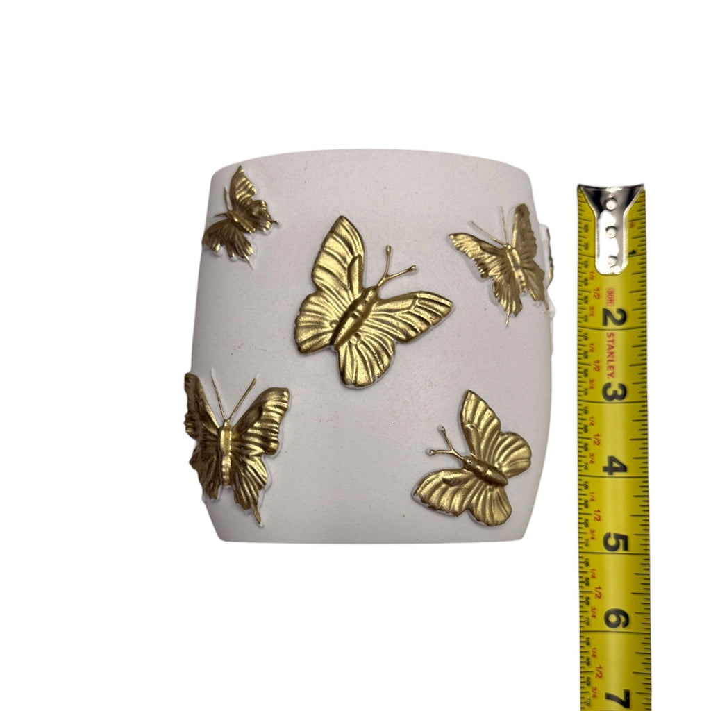 Gold Butterfly Makeup Brush Holders Bathroom Holders 3 Piece Set